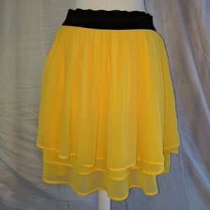 Yellow layered chiffon skirt